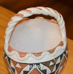 Superb Vintage Handcoiled Acoma Pueblo Basket! MID To Early 1900's/free Shipping