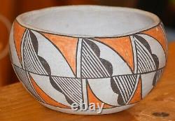 Superb Vintage Handcoiled Acoma Pueblo Olla! MID To Early 1900's/free Shipping