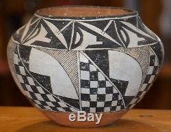 Superb Vintage Handcoiled Acoma Pueblo Olla! MID To Early 1900's/free Shipping