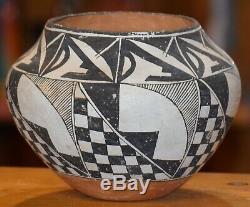 Superb Vintage Handcoiled Acoma Pueblo Olla! MID To Early 1900's/free Shipping