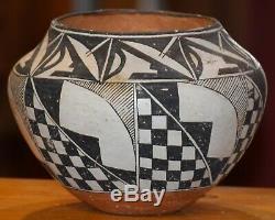 Superb Vintage Handcoiled Acoma Pueblo Olla! MID To Early 1900's/free Shipping