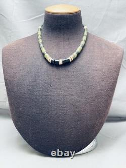 Superior Early Vintage Santo Domingo Serpentine Sterling Silver Necklace