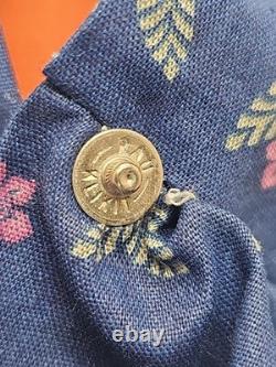 Suzy Belle Doll Hualapai Native American Cloth Doll Early 1970's Blue Flowers