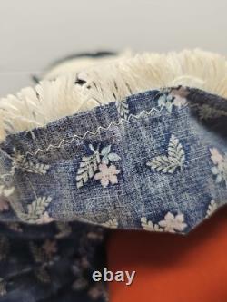 Suzy Belle Doll Hualapai Native American Cloth Doll Early 1970's Blue Flowers