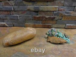 Sz7.5 EARLY NAVAJO STERLING CERRILLOS TURQUOISE RING NATIVE OLD PAWN FRED HARVEY