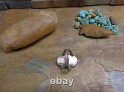 Sz7.5 EARLY NAVAJO STERLING CERRILLOS TURQUOISE RING NATIVE OLD PAWN FRED HARVEY
