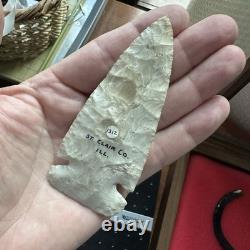 Thebes Arrowhead Burlington Chert St Clair County Illinois 1900s Perino COA G9.5
