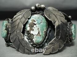 Thicker Early Vintage Navajo Royston Turquoise Sterling Silver Bracelet