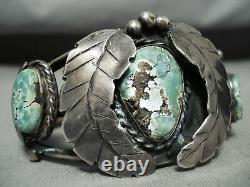 Thicker Early Vintage Navajo Royston Turquoise Sterling Silver Bracelet