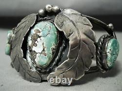Thicker Early Vintage Navajo Royston Turquoise Sterling Silver Bracelet