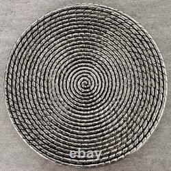 Tiffany Makers Sterling 5 3/4 Round Native American Indian Style Basket Dish