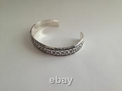 Troy Laner Signed Sterling Silver Navajo Cuff Bracelet, Early Style. 925 #3