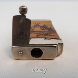 Unique Early 1900's Match Safe & Cigar Cutter, Leather Wrapped Native American