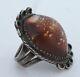 Unusual Early Native American, Navajo Sterling Silver & Raised Shell Ring, Large