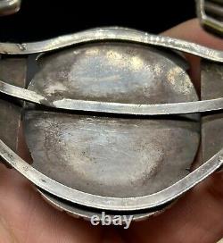 VERY RARE Early Zuni FRANK VACIT Sterling Hummingbird Design Inlay Cuff Bracelet