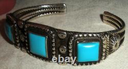 VINTAGE EARLY NAVAJO QUALITY TURQUOISE STERLING SILVER TWIST WIRE BRACELET vafo VINTAGE EARLY NAVAJO QUALITY TURQUOISE STERLING SILVER TWIST WIRE BRACELET vafo