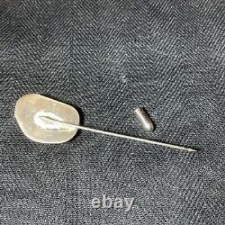 VINTAGE EARLY NAVAJO TURQUOISE HAT LAPEL STICK PIN Sterling Silver