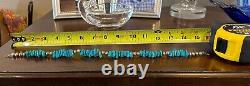 VINTAGE NATIVE AMERICAN TURQUOISE NECKLACE EARLY 1900'S 16 Inches LOOK