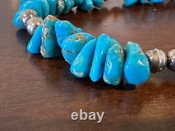 VINTAGE NATIVE AMERICAN TURQUOISE NECKLACE EARLY 1900'S 16 Inches LOOK