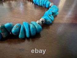 VINTAGE NATIVE AMERICAN TURQUOISE NECKLACE EARLY 1900'S 16 Inches LOOK