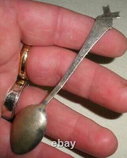 VINTAGE NAVAJO CROSSED ARROW & OTHER STAMPS STERLING SILVER SPOON tuvi