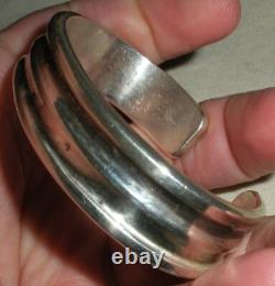 VINTAGE NAVAJO LYNDON TSOSIE CLASSIC EARLY DESIGN STERLING SILVER BRACELET vafo