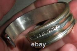 VINTAGE NAVAJO LYNDON TSOSIE CLASSIC EARLY DESIGN STERLING SILVER BRACELET vafo