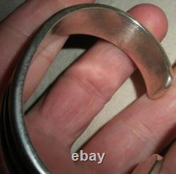 VINTAGE NAVAJO LYNDON TSOSIE CLASSIC EARLY DESIGN STERLING SILVER BRACELET vafo