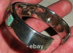 VINTAGE NAVAJO TURQUOISE & OTHER STONE SIGNED CHEE STERLING SILVER BRACELET vafo