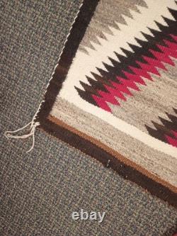 VTG Large Early Navajo Ganado Rug Navajo Weaving Hand Woven Textile 42 x 63