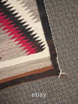 VTG Large Early Navajo Ganado Rug Navajo Weaving Hand Woven Textile 42 x 63
