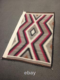 VTG Large Early Navajo Ganado Rug Navajo Weaving Hand Woven Textile 42 x 63