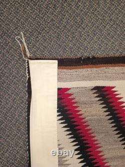 VTG Large Early Navajo Ganado Rug Navajo Weaving Hand Woven Textile 42 x 63