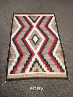 VTG Large Early Navajo Ganado Rug Navajo Weaving Hand Woven Textile 42 x 63