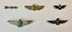 Very Early Native American Thunderbird And Arrow Souvenir Silver Pins Lot Of 5