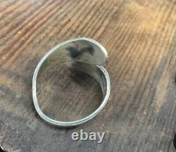 Very Early Tommy Singer Sterling Silver Turquoise Coral Peyote Rain Bird Ring