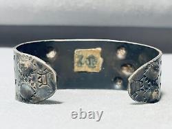 Very Early Vintage Navajo Cerrillos Turquoise Sterling Silver Bracelet