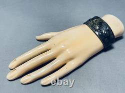 Very Early Vintage Navajo Cerrillos Turquoise Sterling Silver Bracelet
