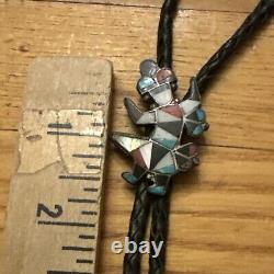 Very Early Zuni Rainbow Man Slide Bolo Tie Unsigned Beautiful