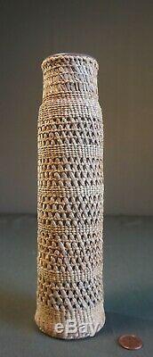 Very Fine Large Early 1900 Native American Northwest Coast Basketery Bottle