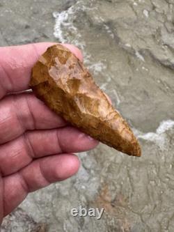 Very Nice Ancient Authentic Raw Gravel Chert Cobbs Arrowhead From NEMississippi