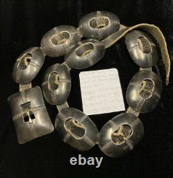 Very Rare, Early 1920's Navajo 1st Phase Sterling Silver Concho Belt, 226.6g