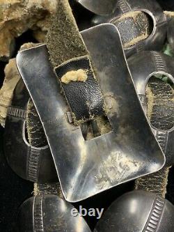 Very Rare, Early 1920's Navajo 1st Phase Sterling Silver Concho Belt, 226.6g