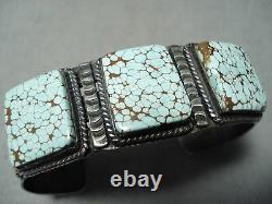 Very Rare Early Deposit #8 Turquoise Vintage Navajo Sterling Silver Bracelet