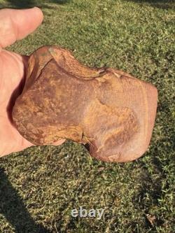 Very Rare Rabbit Earred Claystone Axe From North Mississippi