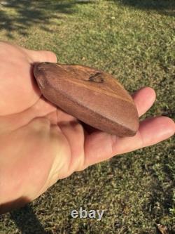 Very Rare Rabbit Earred Claystone Axe From North Mississippi