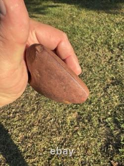 Very Rare Rabbit Earred Claystone Axe From North Mississippi