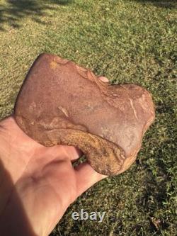 Very Rare Rabbit Earred Claystone Axe From North Mississippi