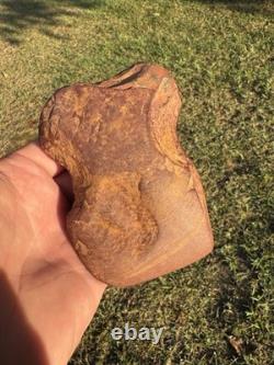 Very Rare Rabbit Earred Claystone Axe From North Mississippi