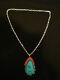 Very Rare Vintage Thomas Singer Early Hallmark Turquoise/coral Necklace